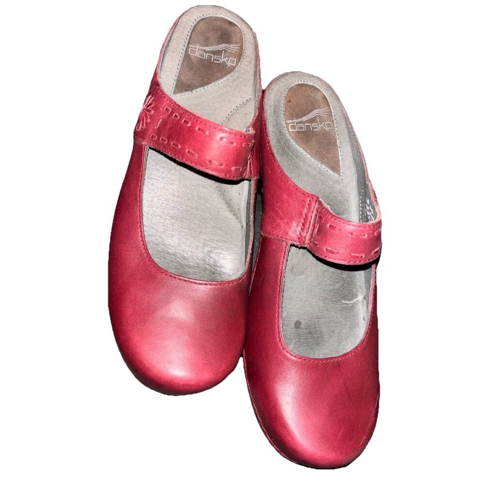 Dansko Ox Blood Red Leather Mary Jane Clogs Sz.9 Discontinued 2011